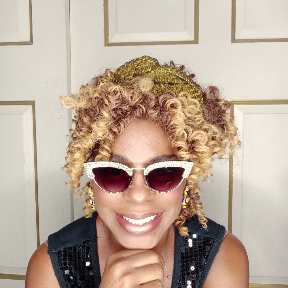 Silver Rhinestone Cat Eye Shades - Picture 3 of 7